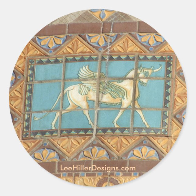 Adesivo Redondo HotSprings, Roupa de presentes de Azulejos de Dome (Frente)