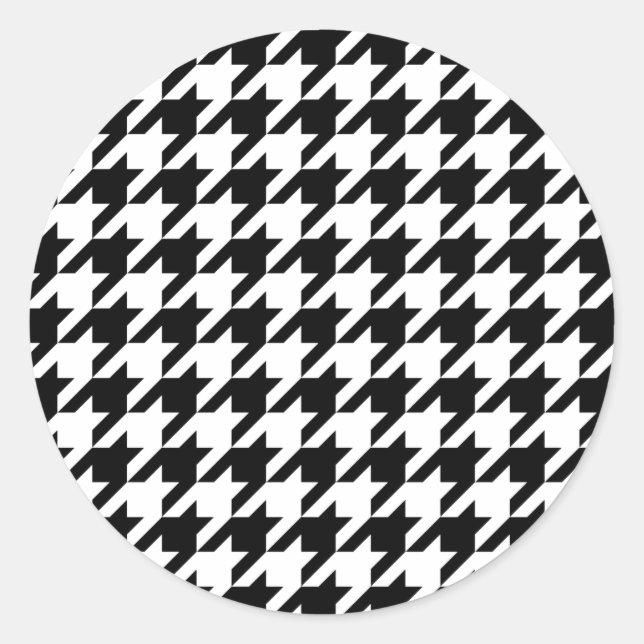Adesivo Redondo Houndstooth - Personalizar Cor de Fundo (Frente)