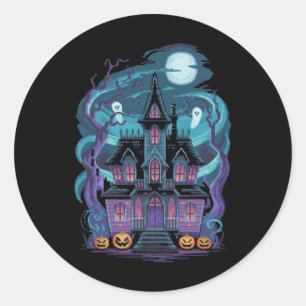 Adesivo Redondo House Halloween - Trabalhos de arte da Transilvâni