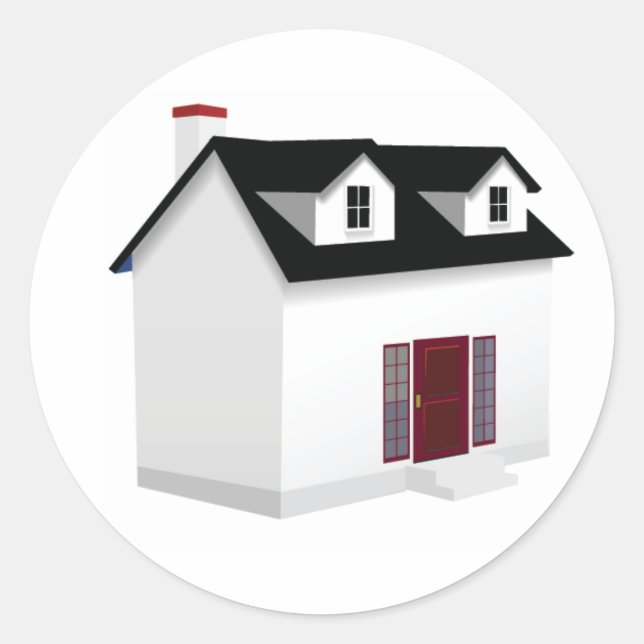 Adesivo Redondo House Home Little House Sticker (Frente)