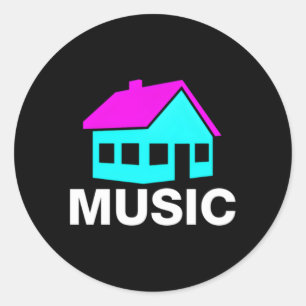Adesivo Redondo House Music Edm Rave