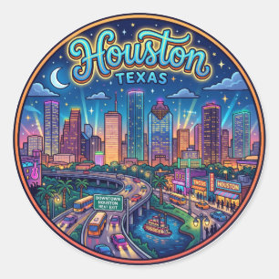 Adesivo Redondo Houston EUA
