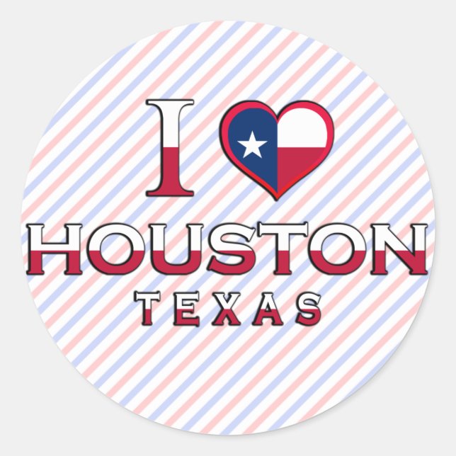 Adesivo Redondo Houston, Texas (Frente)