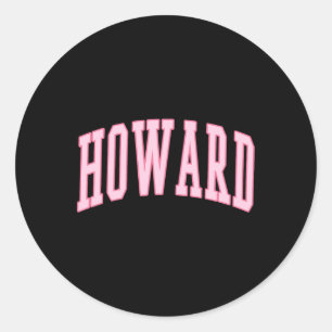 Adesivo Redondo Howard Vintage Preppy Varsity Pink Sports