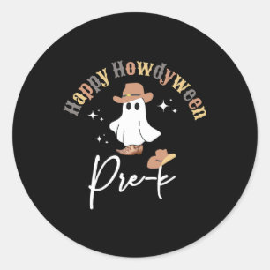 Adesivo Redondo Howdyemberg Pre-k Ghost Western Teacher Preschool 