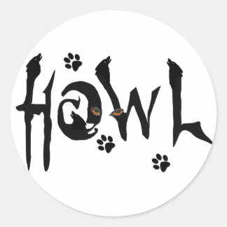 Adesivo Redondo Howl Wolf Sticker