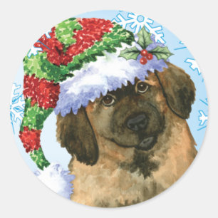 Adesivo Redondo Howlidays feliz Leonberger