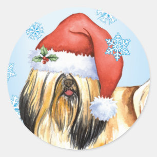 Adesivo Redondo Howlidays feliz Lhasa Apso