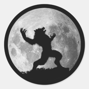 Adesivo Redondo Howling Mad Werewolf Sticker