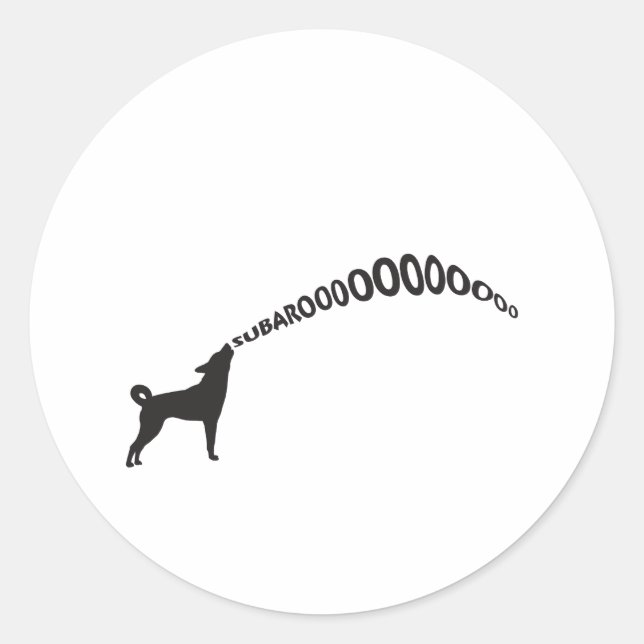 Adesivo Redondo Howling Subaru Dog (Frente)
