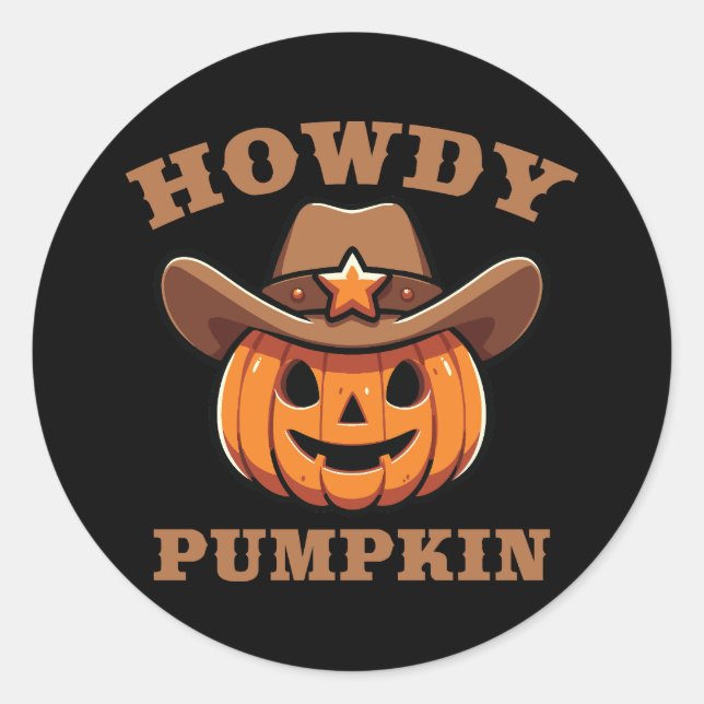 Adesivo Redondo Howpkin Cowboy Halloween Sticker (Frente)