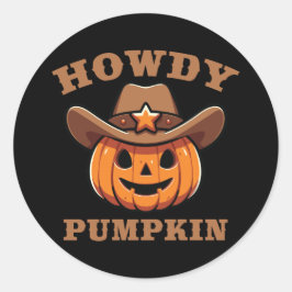 Adesivo Redondo Howpkin Cowboy Halloween Sticker