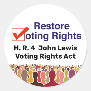 Adesivo Redondo HR4 Lei de Direitos de Voto John Lewis
