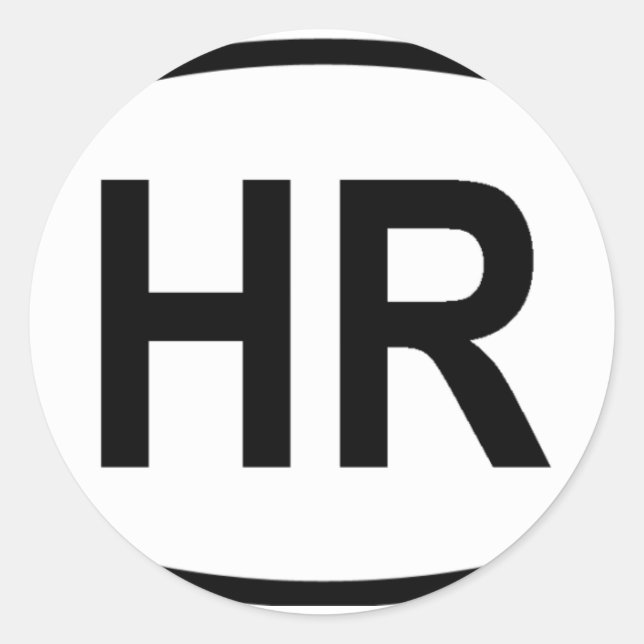 Adesivo Redondo "HR" Croácia (Frente)