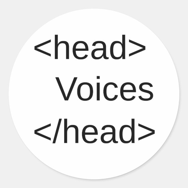 Adesivo Redondo HTML-Voices no meu</head> (Frente)