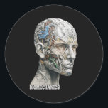 Adesivo Redondo Hu Head Science Anatomy Biomechanics<br><div class="desc">Hu Head Science Anatomy Biomechanics cria um design único examinando a intrincada estrutura da cabeça humana através de uma lente científica. Envolva a complexidade e a dinâmica desta magnífica anatomia.</div>