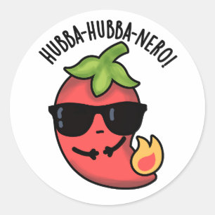 Adesivo Redondo Hubba-hubba-nero Funny Habanero Pun