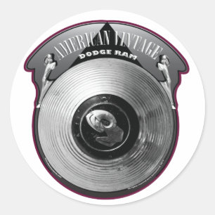 ADESIVO REDONDO HUBCAP AMERICANO DE DODGE RAM DO VINTAGE