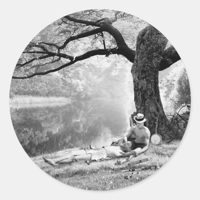 Adesivo Redondo Huckleberry & Tom (Frente)