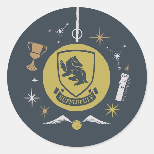 Adesivo Redondo HUFFLEPUFF™ Holiday Graphic (Frente)