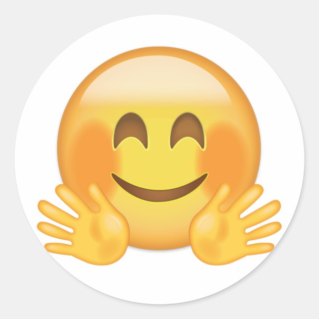Adesivo Redondo Hugging Face Emoji (Frente)