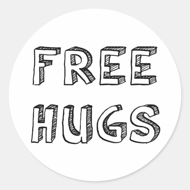 Adesivo Redondo Hugs Gratuitos (Frente)