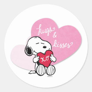 Adesivo Redondo Hugs & Kisses de Snoopy