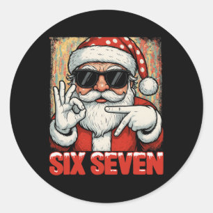 Adesivo Redondo Hugvyn Divertido Seis Sete Meme Natal Legal Papai