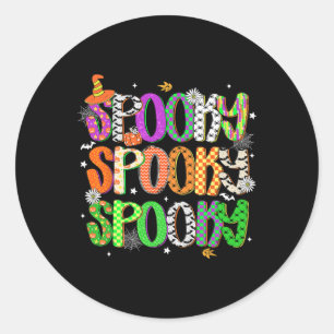 Adesivo Redondo Hugvyn Halloween Spooky Season Preppy Halloween Wo