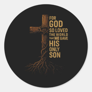 Adesivo Redondo Hugvyn Jesus Deus Amou Tanto o Mundo Cruz João 3_1