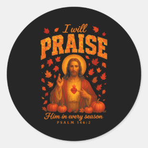 Adesivo Redondo Hugvyn Outono Louvor Cristão Jesus Fé Ação de Graç