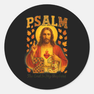 Adesivo Redondo Hugvyn Salmo 23 O Senhor é Meu Pastor Fé Outono