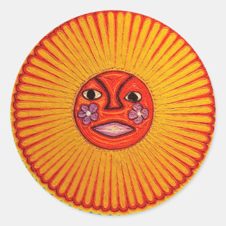 Adesivo Redondo Huichol String Art Sun Mexicano Folk Art