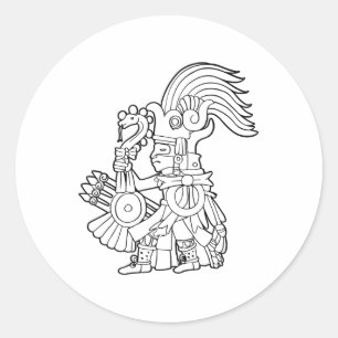 Adesivo Redondo Huitzilopochtli Asttec Deus Asttec Mitologia Mayan
