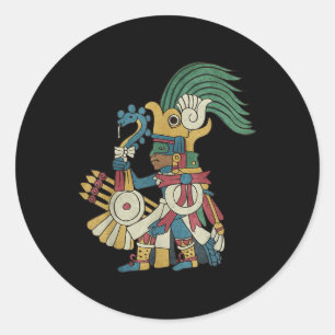 Adesivo Redondo Huitzilopochtli Asttec Deus Asttec Mitologia Mayan
