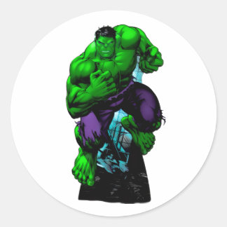 Adesivo Redondo Hulk Action Sticker