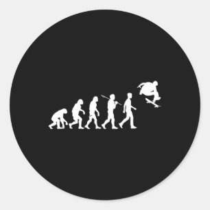 Adesivo Redondo Humanidade do Skate Evoluiu Para Saltar Alto Diver