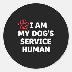 Adesivo Redondo Humano de Serviço Canino, Eu Sou o Humano de Servi