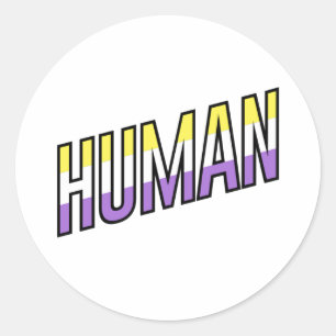 Adesivo Redondo Humano Não Binário