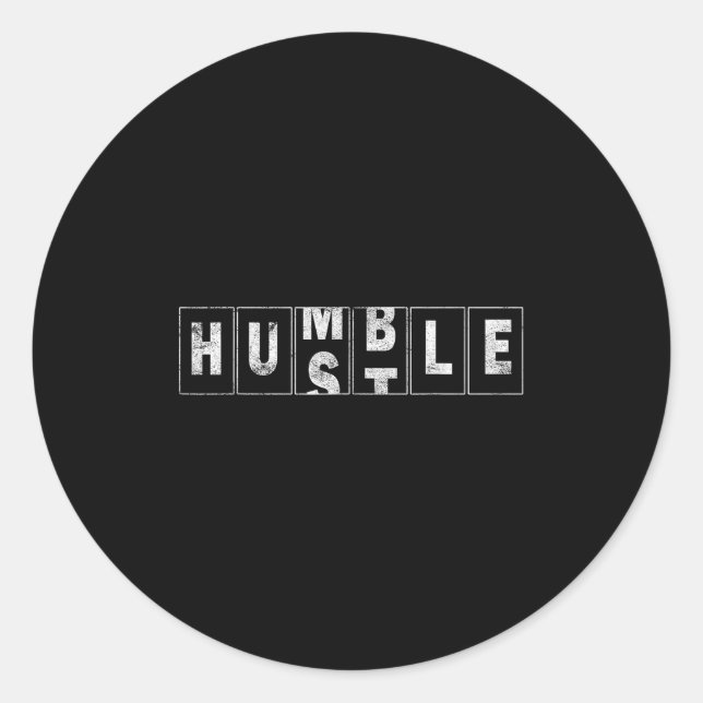 Adesivo Redondo Humble Hustle Cite Odometer de Design de Negócios  (Frente)