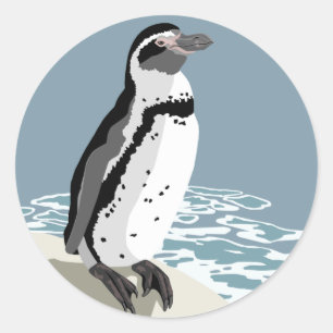 Adesivo Redondo Humboldt Penguin Stickers
