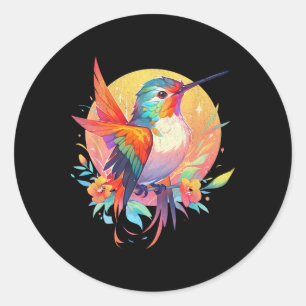 Adesivo Redondo Hummingbird Bird Cartoon Bird Watts Dia da Terra