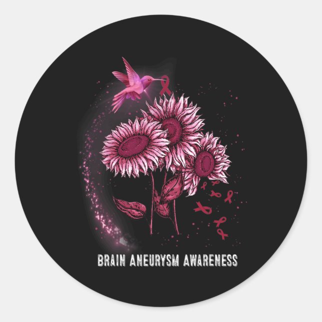 Adesivo Redondo Hummingbird Cérebro de girassol Sensibilização (Frente)