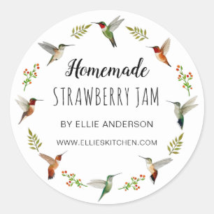 Adesivo Redondo Hummingbird Product Sticker para produtos caseiros
