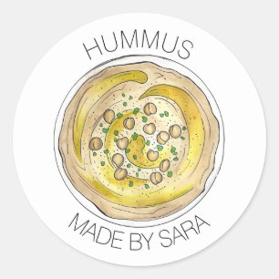 Adesivo Redondo Hummus Houmous Dip Homemade Da Cozinha De