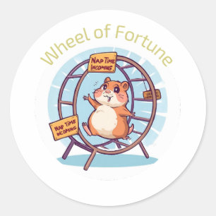 Adesivo Redondo Humor Adorável de Hamster - Roda de Paródia Fortun
