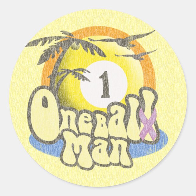 Adesivo Redondo Humor com Sobrevivente de câncer testicular (Frente)