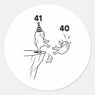 Adesivo Redondo Humor de Aniversário de Crianças 41 Anos 41º Festa