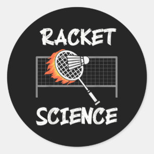 Adesivo Redondo Humor de Badminton Engraçado Racket Ciência Esport