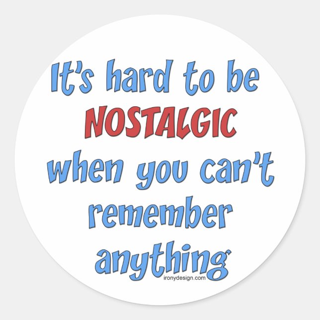 Adesivo Redondo Humor de perda de memória (Frente)
